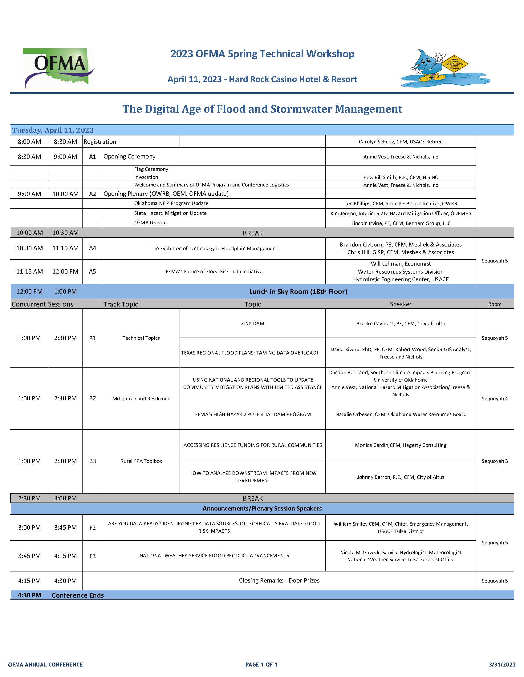 Spring Technical Oklahoma Floodplain Managers Association